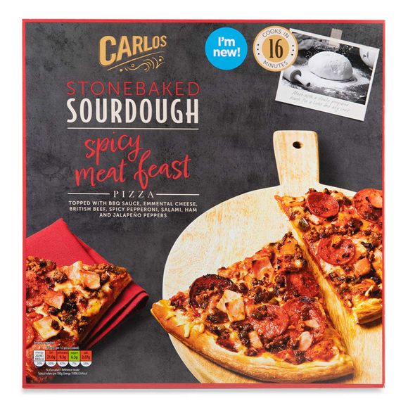 Stonebaked Sourdough Spicy Meat Feast Pizza 394g Carlos